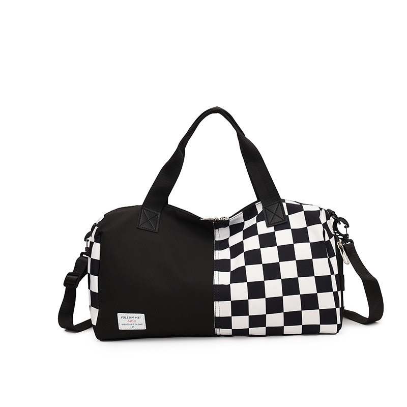 Compact Portable Custom Sports Bags Running Duffel Bag Classical Plaid Print